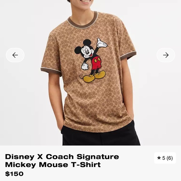 Coach Brown Mickey Mouse T-Shirt - Picture 2 of 7